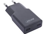 Caricatore Di Alimentazione Usb Inline® Dual USB-C, Pd, Pps, 30W, Nero