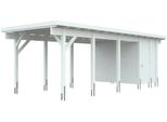 Carport-Geräteraum KIEHN-HOLZ, weiß, Holzwerkstoff, Gerätehäuser, Carport-Geräteraum, BxT: 299x174 cm, nur für Carport KH 320/321