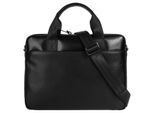 Aktentasche BUGATTI COMET BAGS, Gr. B/H/T: 36cm x 26cm x 6cm onesize, schwarz, Leder, leicht glänzend, unifarben, Taschen Aktentasche, echt Leder