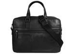 Aktentasche BUGATTI JOEL, Gr. B/H/T: 37cm x 28cm x 9cm onesize, schwarz, Leder, leicht glänzend, unifarben, Taschen Aktentasche, echt Leder