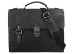 Aktentasche BODENSCHATZ, Gr. B/H/T: 36cm x 32cm x 9cm onesize, schwarz, Leder, Strukturmuster, Taschen Aktentasche, echt Leder