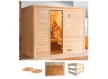 Sauna WEKA Bergen 3, beige (natur), ohne Ofen, (ohne Ofen), Saunen, Sauna, ohne Ofen