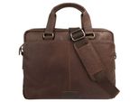 Aktentasche BODENSCHATZ, Gr. B/H/T: 32cm x 29cm x 9cm onesize, braun, Leder, unifarben, Taschen Aktentasche, echt Leder