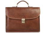 Aktentasche PIKÉ, Gr. B/H/T: 41cm x 32cm x 14cm onesize, braun, Leder, gepflegt, Taschen Aktentasche, echt Leder, Made in Italy