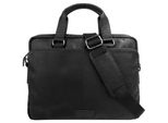Aktentasche BODENSCHATZ, Gr. B/H/T: 32cm x 29cm x 9cm onesize, schwarz, Leder, unifarben, Taschen Aktentasche, echt Leder