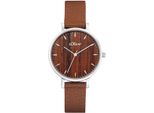 Quarzuhr S.OLIVER, braun, Armbanduhren, Damen, Quarzuhr, Armbanduhr, Damenuhr, analog