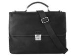 Aktentasche BUGATTI ROMANO, Gr. B/H/T: 39cm x 30cm x 8cm onesize, schwarz, Leder, used, Taschen Aktentasche, echt Leder