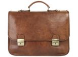 Aktentasche PIKÉ, Gr. B/H/T: 38cm x 29cm x 10cm onesize, braun, Leder, beschichtet, Taschen Aktentasche, echt Leder, Made in Italy