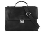 Aktentasche BUGATTI ROMANO, Gr. B/H/T: 41cm x 31cm x 13cm onesize, schwarz, Leder, used, Taschen Aktentasche, echt Leder