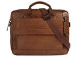 Aktentasche SPIKES & SPARROW, Gr. B/H/T: 35cm x 30cm x 8cm onesize, braun (cognac), Leder, leicht glänzend, unifarben, Taschen Aktentasche, echt Leder