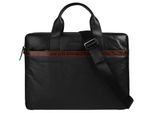 Aktentasche BUGATTI CORSO DELUXE, Gr. B/H/T: 39cm x 28cm x 10cm onesize, schwarz, Leder, leicht glänzend, unifarben, Taschen Aktentasche, echt Leder