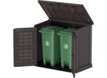 Gerätehaus VCM StoreAway Mülltonnenbox Gartenhaus 1200 L, braun, Gerätehäuser, Gerätehaus