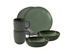 Geschirr-Set Frühstücks-Set Lave 6er Set, grün (vert), 6 tlg., Steingut, LIKE. BY VILLEROY & BOCH, Geschirr-Sets, Geschirr-Set