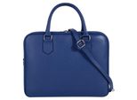 Aktentasche CLUTY, Damen, Gr. B/H/T: 35cm x 28cm x 13cm onesize, blau, Leder, leicht glänzend, unifarben, Taschen Aktentasche, echt Leder, Made in Italy