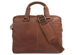 Aktentasche BODENSCHATZ, Gr. B/H/T: 32cm x 29cm x 9cm onesize, braun (cognac), Leder, unifarben, Taschen Aktentasche, echt Leder