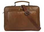 Aktentasche SANSIBAR, Gr. B/H/T: 39cm x 28cm x 5cm onesize, braun (cognac), Leder, leicht glänzend, unifarben, Taschen Aktentasche, echt Leder