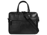 Aktentasche BUGATTI JOEL, Gr. B/H/T: 36cm x 26cm x 8cm onesize, schwarz, Leder, leicht glänzend, unifarben, Taschen Aktentasche, echt Leder