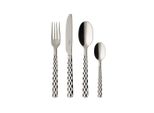 Besteck-Set VILLEROY & BOCH Tafelbesteck Boston 24er Set silber, silber, Essbesteck-Sets, Besteck-Set
