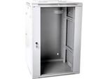 Wall-Mounted Network Cabinet 19 18U Rack 600X600 Door Glass Gray Split Folded 60Kg