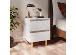 The Living Store Comodino Con Gambe In Pino Bianco 40X35X50 Cm