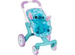 Puppenbuggy SMOBY Stitch Puppenwagen + Plüsch, 25cm, blau, Puppenwagen, KinderB:38cm H:53cm T:50cm, Kunststoff, Puppenbuggy, Made in Europe, B:38cm H:53cm T:50cm