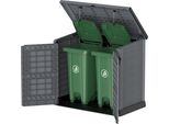 Gerätehaus VCM StoreAway Mülltonnenbox Gartenhaus 1200 L, grau, Gerätehäuser, Gerätehaus