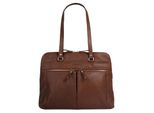 Aktentasche BETTY BARCLAY, Damen, Gr. B/H/T: 39cm x 30cm x 9cm onesize, braun (cognac), Leder, leicht glänzend, Taschen Aktentasche, echt Leder