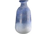 Tischvase GILDE Vase Azur blau H. 37 cm, blau, B:17cm H:37cm T:17cm, Glas, Vasen, Tischvase