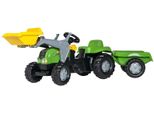 Tretfahrzeug ROLLY TOYS rollyKid, grün, Tretfahrzeuge, KinderB:47cm H:55cm T:161cm, Kunststoff, Tretfahrzeug, Traktor mit Trailer und Lader, B:47cm H:55cm T:161cm