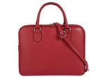 Aktentasche CLUTY, Damen, Gr. B/H/T: 35cm x 28cm x 13cm onesize, rot, Leder, leicht glänzend, unifarben, Taschen Aktentasche, echt Leder, Made in Italy