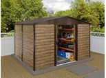 Gerätehaus KONIFERA Metall, holzfarben, Gerätehäuser, Metall, Gerätehaus, mit Fundamentrahmen