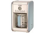 ARIETE Filterkaffeemaschine Vintage 1342, blau, blau (blau, silberfarben, weiß), 1,5 l, 12, Kaffeemaschinen, Startzeit Kaffeezubereitung programmierbar, Filterkaffeemaschine