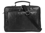 Aktentasche SANSIBAR, Gr. B/H/T: 39cm x 28cm x 5cm onesize, schwarz, Leder, leicht glänzend, unifarben, Taschen Aktentasche, echt Leder