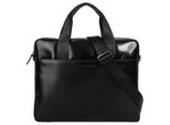 Aktentasche BUGATTI ROMANO, Gr. B/H/T: 36cm x 29cm x 7cm onesize, schwarz, Leder, leicht glänzend, unifarben, Taschen Aktentasche, echt Leder