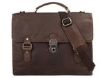 Aktentasche BODENSCHATZ, Gr. B/H/T: 36cm x 32cm x 9cm onesize, braun, Leder, Strukturmuster, Taschen Aktentasche, echt Leder