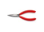 Knipex 25 01 125 Flachrundzange Mit Schneide (Radiozange) Mit Kunststoff üBerzogen Schwarz Atramentiert 125 Mm)