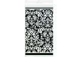Unique Party - Tovaglia Damascata, Plastica SG23812 (Taglia Unica) (Bianco/Nero)