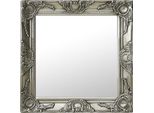 The Living Store Specchio Da Parete In Stile Barocco 50X50 Cm Argento