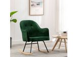 The Living Store Sedia A Dondolo In Velluto Verde Scuro