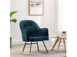 The Living Store Sedia A Dondolo In Velluto Blu