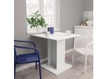 The Living Store Tavolo Da Pranzo Bianco 80X80X75 Cm In Materiale Ligneo