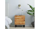 The Living Store Comodino 40X33X46 Cm In Legno Massiccio Di Acacia
