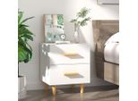 The Living Store Comodino Bianco 40X35X47,5 Cm