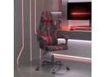 The Living Store Sedia Da Gioco Girevole In Ecopelle Nera E Rosso Vino