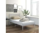 The Living Store Letto In Metallo Bianco 100X200 Cm