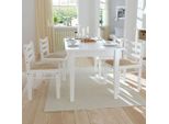 The Living Store Sedie Da Pranzo 4 Pz. Legno Di Gomma Massiccio Bianco E Velluto