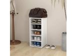 The Living Store Scarpiera Bianca 31,5X35X70 Cm Materiale In Legno