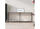 The Living Store Tavolo Consolle Bianco 180X35X75,5 Cm In Vetro Temperato