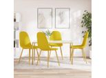 The Living Store Sedie Da Pranzo 4 Pezzi In Velluto Giallo Senape