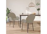 The Living Store Sedie Da Pranzo 2 Pz. Velluto Grigio Chiaro